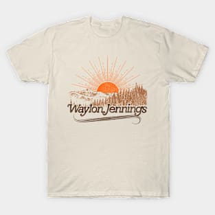 Waylon Jennings Vintage Sun Landscape T-Shirt